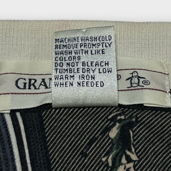 GRAND SLAM all over print aop golfer golf polo shirt LARGE tag vtg 90s golf prep - Picture 4 of 9